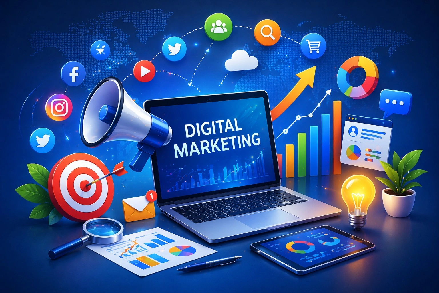 digital marketing services in Pune including SEO AEO PPC social media marketing and lead generation India
